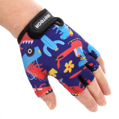 3. Rękawiczki rowerowe Meteor Kids Dino cars Jr 17390 roz. S