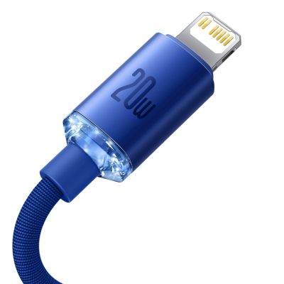 7. Kabel Baseus CAJY000303 Lightning - USB-C PD 20W 480Mb/s 2m - niebieski