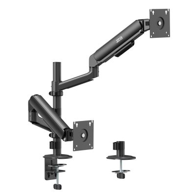 7. ERGO OFFICE UCHWYT / WIESZAK NA 2 MONITORY, SPRĘŻYNA GAZOWA, 17"-32", 1-10KG, CZARNY MAT, ER-692 B