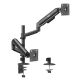 7. ERGO OFFICE UCHWYT / WIESZAK NA 2 MONITORY, SPRĘŻYNA GAZOWA, 17"-32", 1-10KG, CZARNY MAT, ER-692 B