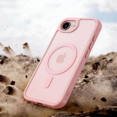 7. Etui Tech-Protect BasicMag MagSafe na iPhone 16e / 17e - różowe matowe