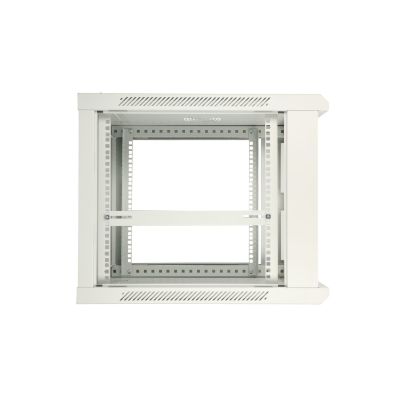 6. Extralink Szafa rack 9U 600x600 ASP Szara montowana na ścianie, drzwi blaszane pełne
