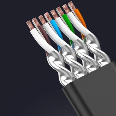 22. Ugreen płaski kabel przewód internetowy sieciowy Ethernet patchcord RJ45 Cat 7 STP LAN 10 Gbps 3 m czarny (NW106 11262)