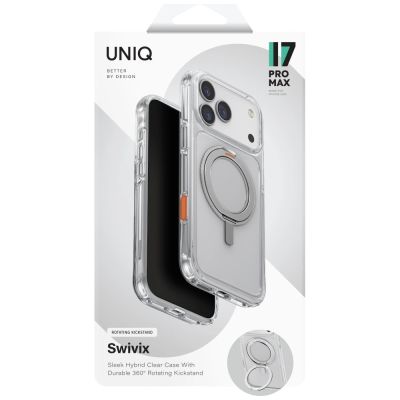 6. Etui UNIQ Swivix 360 Rotating Kickstand na iPhone 17 Pro Max - przezroczyste