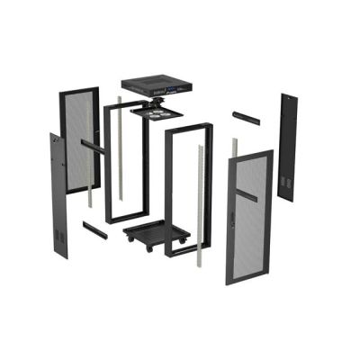 25. LANBERG SZAFA INSTALACYJNA RACK STOJĄCA 19" 24U 600X600 CZARNA DRZWI PERFOROWANE LCD (FLAT PACK) V2