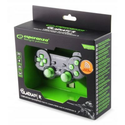 2. Gamepad bezprzewodowy Esperanza GLADIATOR EGG108G (PC, PS3; kolor czarny)