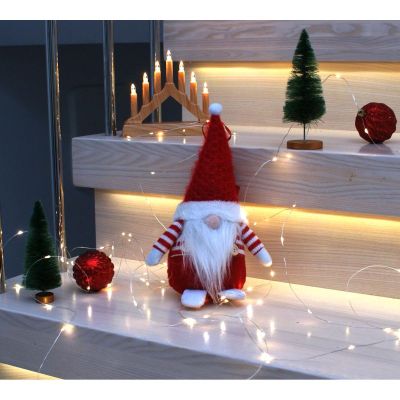 10. MIKOŁAJ DEKORACYJNY Z WORKIEM NA PREZENT 25CM CZERWONY