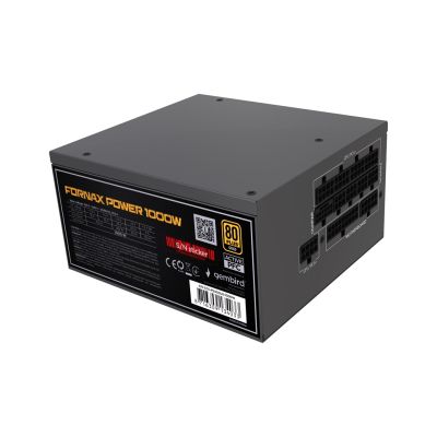 2. GEMBIRD ZASILACZ KOMPUTEROWY FORNAX POWER 1000W 80+ GOLD ATX, 1000W, AKTYWNE PFC, 12CM WENTYLATOR