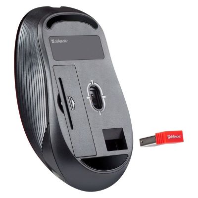 6. DEFENDER MYSZ BEZPRZEWODOWA GASSA MM-105 RF SILENT CLICK CZERWONA 52103