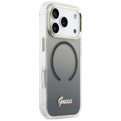4. Etui Guess IML Gradient Script Metal MagSafe do iPhone 17 Pro - czarne