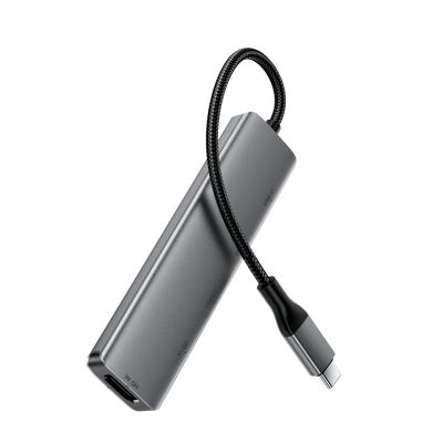 3. Hub USB Acefast J18 stacja dokująca USB-C 6w1 HDMI 4K 60Hz PD90W - szara