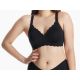 MOMCOZY YN46 bezszwowy biustonosz do karmienia Floral Support czarny S