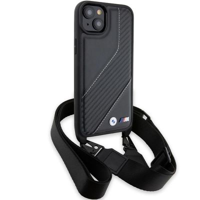 3. Etui BMW M Edition Carbon Stripe & Strap na iPhone 15 Plus / 14 Plus - czarne