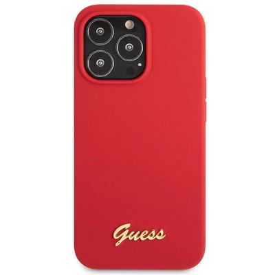 3. Etui Guess Silicone Vintage Gold Logo na iPhone 13 Pro Max - czerwone