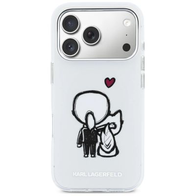 3. Etui Karl Lagerfeld Karl & Choupette Back MagSafe na iPhone 17 Pro - przezroczyste