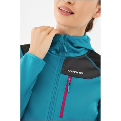 3. Bluza damska VIKING Yosemite Hoodie Lady rozpinana z kapturem turkusowa