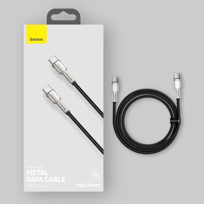 15. Kabel Baseus Cafule Series Metal Data USB-C / USB-C PD QC SCP 100W 5A 2 m - zielony