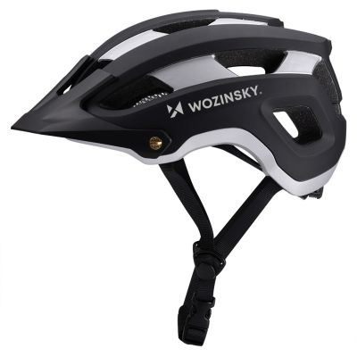 2. Kask rowerowy MTB Wozinsky z odpinanym daszkiem lekki 57-62 cm - czarno-srebrny