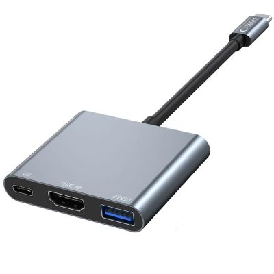 2. HUB Tech-Protect V1 3w1 USB-C - USB-A 3.0 / USB-C PD 100W / HDMI 4K 30Hz - szary