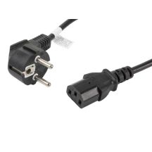 Kabel Lanberg CA-C13C-11CC-0018-BK (C13 / IEC C13 / IEC 320 C13 F - Schuko M; 1,8m; kolor czarny)