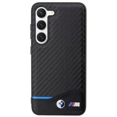 3. Etui BMW Leather Carbon na Samsung Galaxy S23+ - czarne