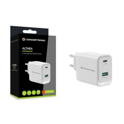 5. Conceptronic ALTHEA20W45 ładowarka do urządzeń przenośnych Uniwersalne Biały Prąd przemienny Szybkie ładowanie Wewnętrzna
