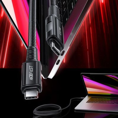 7. Kabel Acefast C4-03 Black USB-C - USB-C PD QC 100W 5A 480Mb/s 2m - czarny