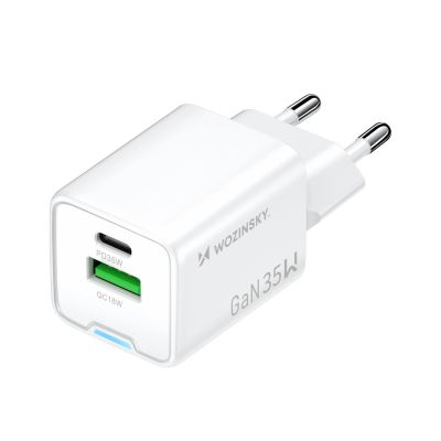 2. Ładowarka sieciowa Wozinsky WWC-35W GaN USB-A + USB-C - biała