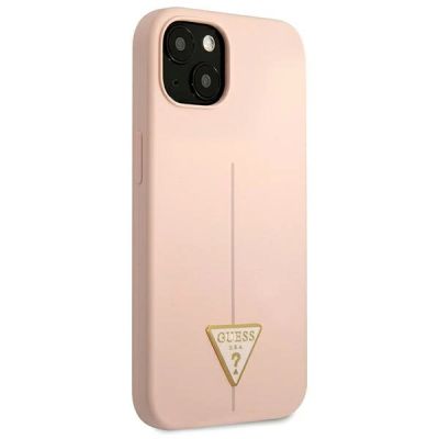 4. Etui Guess Silicone Triangle na iPhone 13 - różowe