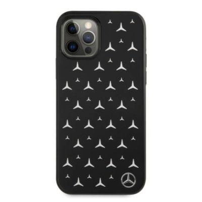 3. Etui Mercedes Silver Stars Pattern na iPhone 12 / iPhone 12 Pro - czarne