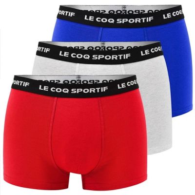 Le Coq Sportif bokserki majtki męskie 3PAK czerwone szare granatowe