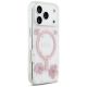 4. Etui Guess Resin Flowers Glitter MagSafe na iPhone 17 Pro - różowe
