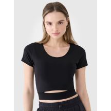 T-shirt crop top gładki damski 4F 4FRSS25TTSHF2695-20S