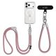 4. Smycz do telefonu Tech-Protect C10S Crossbody (114 cm) + na nadgarstek (31 cm) - różowo-tytanowa