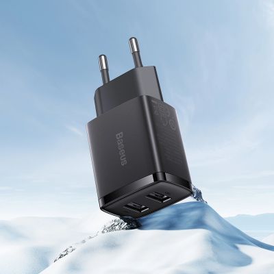 9. Baseus Compact ładowarka sieciowa 2x USB 10.5W czarny (CCXJ010201)