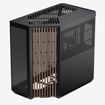 11. Obudowa PC APNX V1, Midi-Tower, ATX, Tempered Glass, Holz, schwarz
