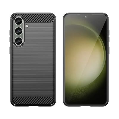 5. Etui do Carbon Case Samsung Galaxy S24+ elastyczny silikonowy karbonowy pokrowiec - czarny
