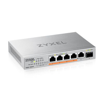 5. Switch Zyxel XMG-105HP 6p PoE (PoE++: 4) 70W Unmanaged Multigigabit