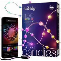 Twinkly Candies – 100 Lampki w kształcie pereł RGB LEDs, zielony przewód, USB-C