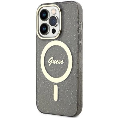 2. Etui Guess Glitter Gold MagSafe na iPhone 14 Pro Max - czarne