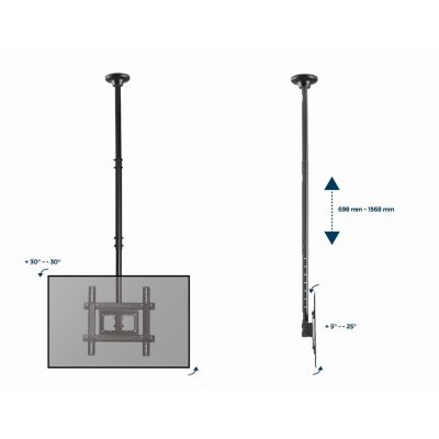 19. GEMBIRD PEŁNOOBROTOWY UCHWYT SUFITOWY DO TELEWIZORA 32" - 70", VESA MAX 400 X 400MM, DO 50KG