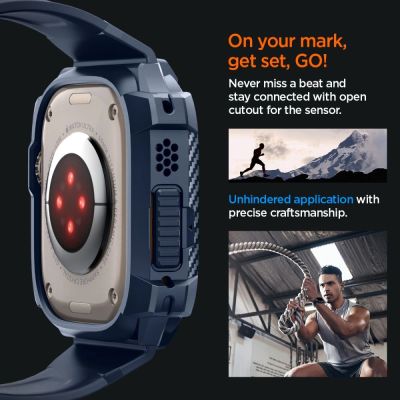14. Etui Spigen Rugged Armor Pro na Apple Watch Ultra 1 / 2 (49 mm) - granatowe