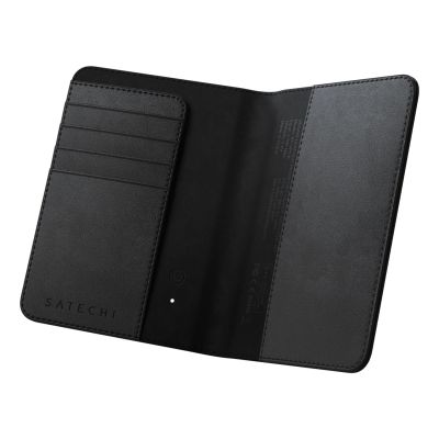 Satechi FindAll Passport Cover - etui na paszport ze skóry wegańskiej z lokalizatorem kompatybilne z Apple Find My (black)