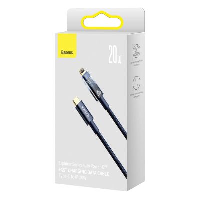 5. Kabel Baseus CATS000003 Lightning - USB-C 20W 480Mb/s 1m - niebieski