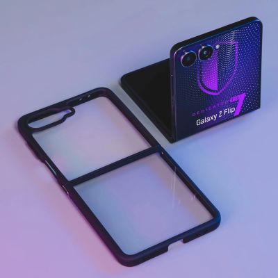 9. Etui 3mk Satin Armor Case+ na Samsung Galaxy Z Flip 7 - przezroczysto-czarne