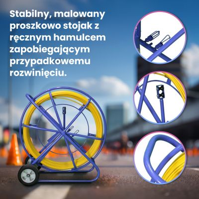5. Extralink Pilot do przeciągania kabli Pilot 9mm 150m włókno szklane FRP, śr. 9mm, dł. 150m, żółty