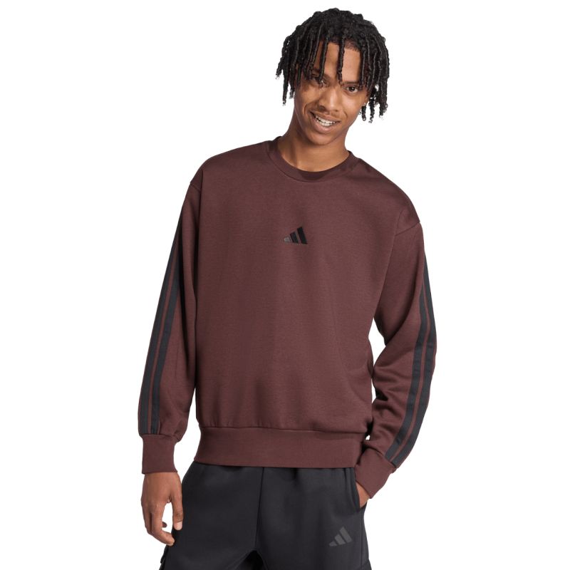 4. Bluza męska adidas Essentials 3-Stripes Fleece brązowa JX0742