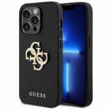 Etui Guess Perforated 4G Glitter do iPhone 15 Pro - czarne