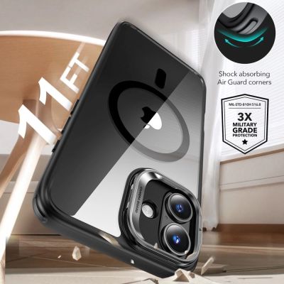 3. Zestaw ESR Classic Hybrid Kickstand Halolock MagSafe na iPhone 16 Plus + szkło hartowane na wyświetlacz - czarne