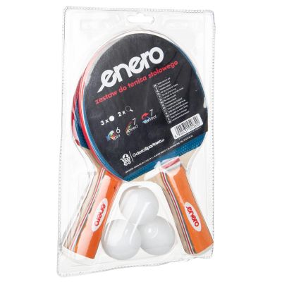 12. ZESTAW DO TENISA STOŁOWEGO ENERO 2 RAKIETKI 3 PIŁECZKI